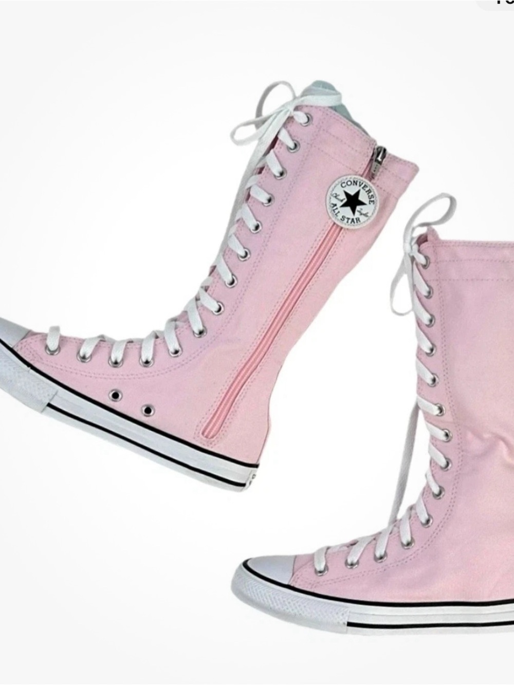 Converse Chuck Taylor All Star XX Size 2 Girls Pink Sneakers Lace Up Zipper new
